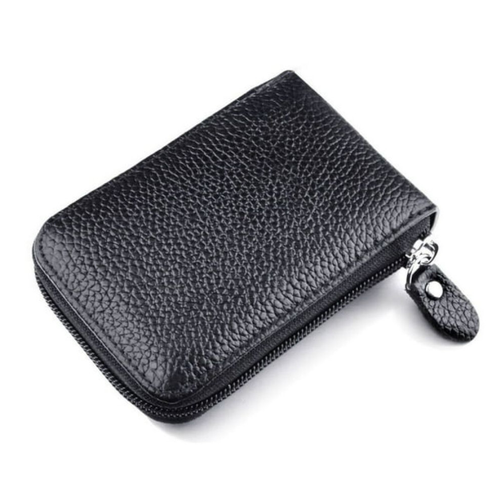 Slim Fold Credit Card Holder With Accordion Style Layout, Genuine Leather Rfid Blocking Wallet With Id Window, Security Wallet With External Card 9071309122862
