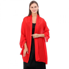 Elegant Shawl with Good Drape for Women, Chiffon Shawl Lightweight Soft Smooth Fabric Wrap for Evening Dresses, Bridal Cover Up Sheer Womens Chiffon