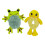 Dames pluche 3D haarelastiek geel 4