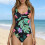 Women's Modest One-Piece Swimsuit with Tummy Control and 3
