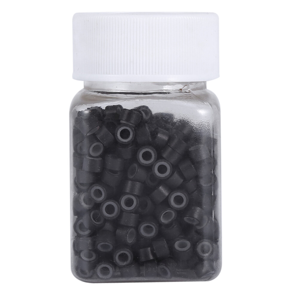 Unisex Dark 500Pcs Silicone Lined Micro Loop Ring Links