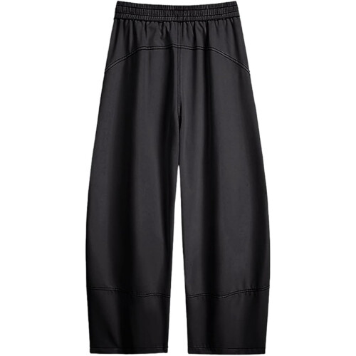 Ανδρικό παντελόνι jogger cargo με φαρδιά γραμμή και λάστιχο στη μέση, μαύρο L 2