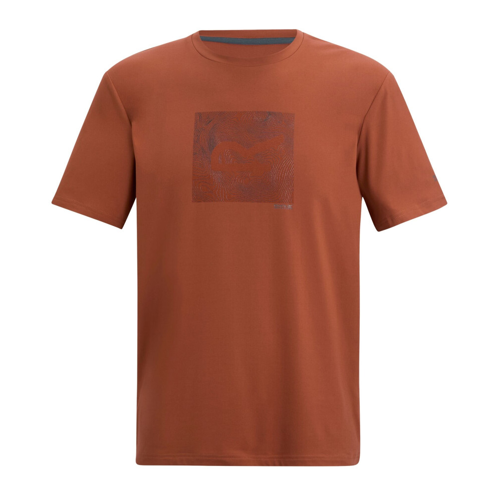 Regatta (3Xl, Brick) Mens Fingal Topographic T-Shirt