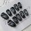 (M) 3D Dark Women\'s Fake Nails, Squoval Design 5