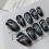 (M) 3D Dark Women\'s Fake Nails, Squoval Design 10