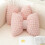 Faux Suede Bow Throw Pillow Pink Standard Size 6