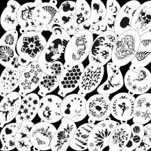 (45 pcs) Bowitzki 45 Pcs Reusable Face Paint Stencils for Kids, Painting Templates, Party Gifts Set