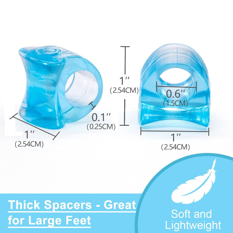 (2PCS, Blue) Toe Separator, Hammer Toe Straightener for Metatarsalgia, Claw Toe, or Mallet Toe Osteotomy Strap
