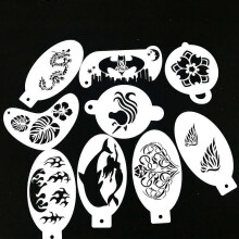 (9 pcs 05) Bowitzki 45 Pcs Reusable Face Paint Stencils for Kids, Painting Templates, Party Gifts Set