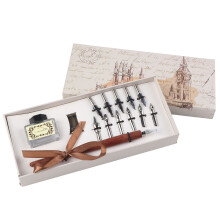 Interchangeable Nib Calligraphy Pen, Vintage Feather Quill Dip Pen With Smooth Writing Retro Packaging Elegant Style Suitable For Artistic Gift And