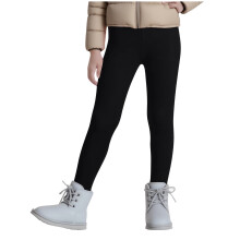 Girls Fleece Lined Leggings Winter Warm Thick Leggings for Kids Full Length Pants Black 5-6 Years