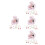4Sets Kids Clip-on Earrings Assorted Colors Cute Design Lightweight 8