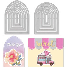 Arched Cutting Dies Template with Dotted Line – Metal Nesting Die Cuts Compatible with Card Scrapbooking, DIY Craft, Album & Paper Decor