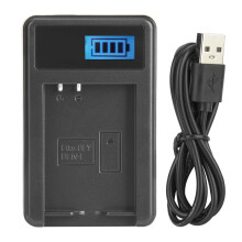 LCD Display USB Battery Charger For Camera Models Charging Indicator Constant Current Regulation Built-In Over-Charging And Short-Circuit Safeguards
