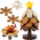Wooden tree trivet for hot dishes 4-pack 1
