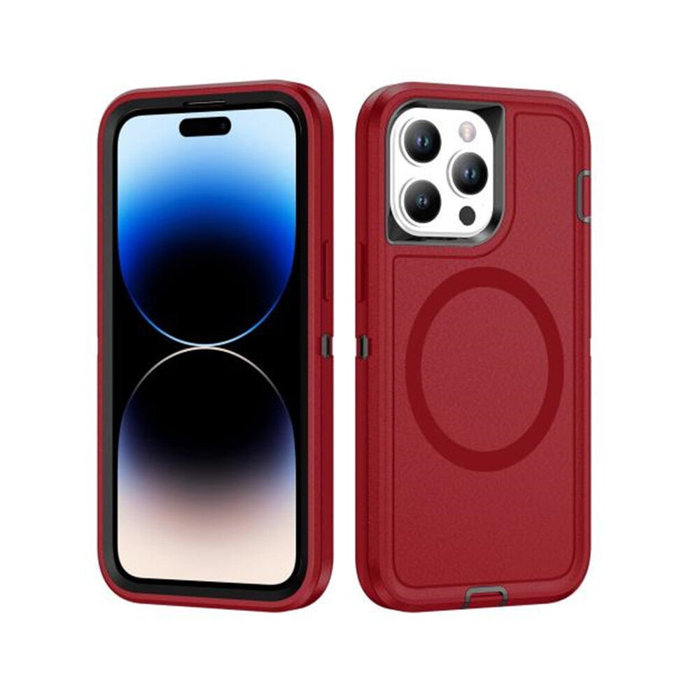 For Compatible With Iphone 14 Pro Max Life Waterproof Rugged Magsafe Magnetic Phone Case,,For Compatible With Iphone 14 Pro Max Red 9418476717864