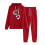 Conjunto de moletom feminino com capuz e calça jogger com estampa de coração. 1