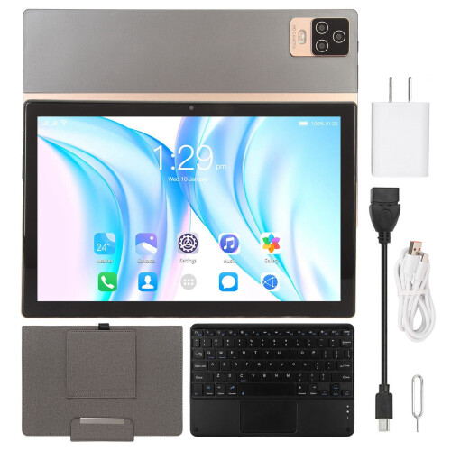 2In1Tablet With Touchscreen Display Octa Core Processor Bluetooth Keyboard Android Tablet5G WiFi Dual Stereo Speakers