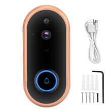 Modern videodörrklocka med färgat nattsyn smart detektering tvåvägs röstöverföring kryptering molnbackup batteridriven ringklocka ingår