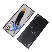 Antique Feather Dip Pen Set Elegant Writing Tool Vintage Quill Pen With Alloy Body Smooth Writing Performance Includes Premium Nibs And Ink Bottle