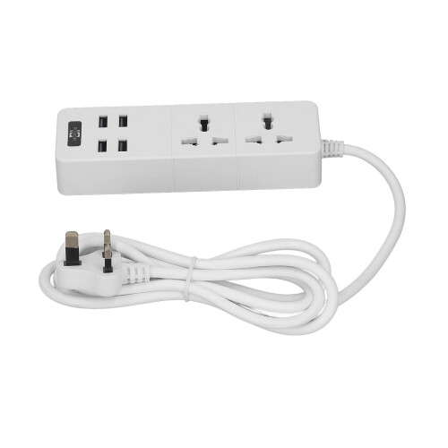 USB Power Strip Universal Socket Extension Cord With High Power Multiple Safety Protection White