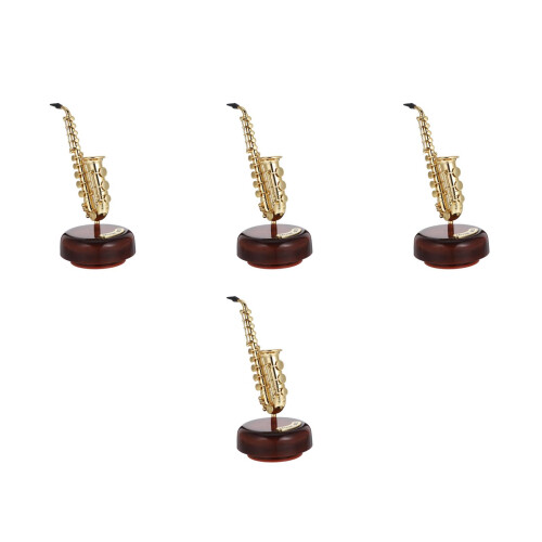 4Pcs Artistic Golden Plastic Music Box Instrument Decor 2