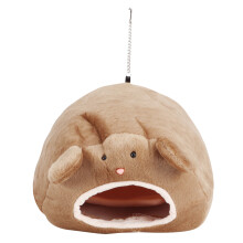 Rede suspensa para hamster, estilo desenho animado fofo com espaço privado aconchegante, base impermeável de lã macia e quente, design dobrável,