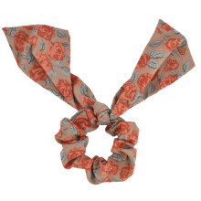 Floral Hair Band Bow Scrunchy Set, Silk Satin Stretchy Hair Elastics, Elegant Hair Tie Bracelets For Women Perfect For Special Events