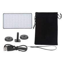 Clip-on invullicht/selfielamp met instelbare kleurtemperatuur, dimbare verlichting, oplaadbaar, draagbaar, universeel compatibel, LCD-scherm