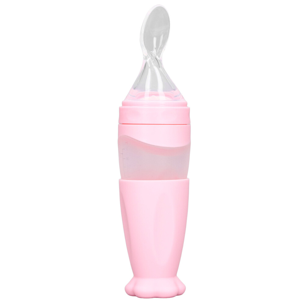 Food Grade PP Silicone Baby Feeding Spoon, Squeeze Dispenser With Easy Cleaning Design And On-The-Go Cap, Multipurpose For Puree Milk Powder And