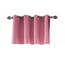 Thermal Blackout Kitchen Curtains - Light Blocking Grommet Top Window Panels (1429 Inch, Pink)