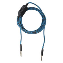 Ersättningskabel för spelheadset med volymratt, 3,5 mm guldpläterad AUX-kabel med partvinnad kontakt och syrefri koppar, fungerar med Xbox One