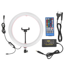 Anello luminoso a LED dimmerabile da 30 cm - Luminosità e temperatura del colore regolabili, illuminazione con supporto per telefono, plug and play,