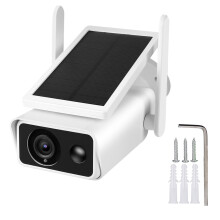 WiFi Battery Wireless Outdoor Security Camera Solar Power With Home Security Motion Sensor Flood Light Alarm Color Night Vision High Definition Image