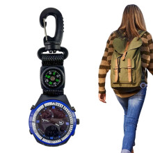 Portable Compass Pocket Watch with Carabiner for Outdoor Camping, Hiking, Backpacking, Mountaineering – Compatible with All Sports
