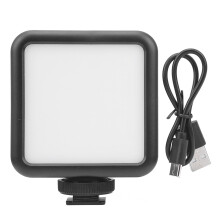 Ultra-Lightweight LED Fill Light with Cold Shoe Mounts Pocket-Sized Rechargeable Battery Compact Design Adjustable Brightness for DSLR and Smartphone