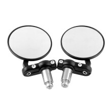 CNC-maskinert aluminiumslegering karosseri retro svart motorsykkel bar end speil konveks glasslinse universal bakfra high definition vidvinkel syn