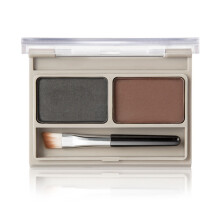Minerals Enriched Eyebrow Powder Duo Palette Longwear Brow Powder Waterproof Dual Ended Angled Brush Spoolie Tool Sweat Resistant Natural Finish Long