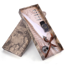 Smooth And Balanced Performance Feather Quill Pen - Handcrafted Vintage Elegance Calligraphy Kit With Antique Writing Gift Appeal