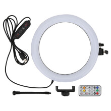 USB Powered Ring Light with Stepless Dimmable Dynamic RGB Modes Selfie Ring Light LED Ring Light Versatile Lighting Tripod Stand for Live Broadcast