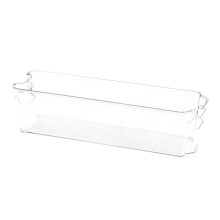 Refrigerator Fresh Keeper Box With Handles 14X4X4 Inches Clear Pet Material Stackable Food Storage Container With Ventilation
