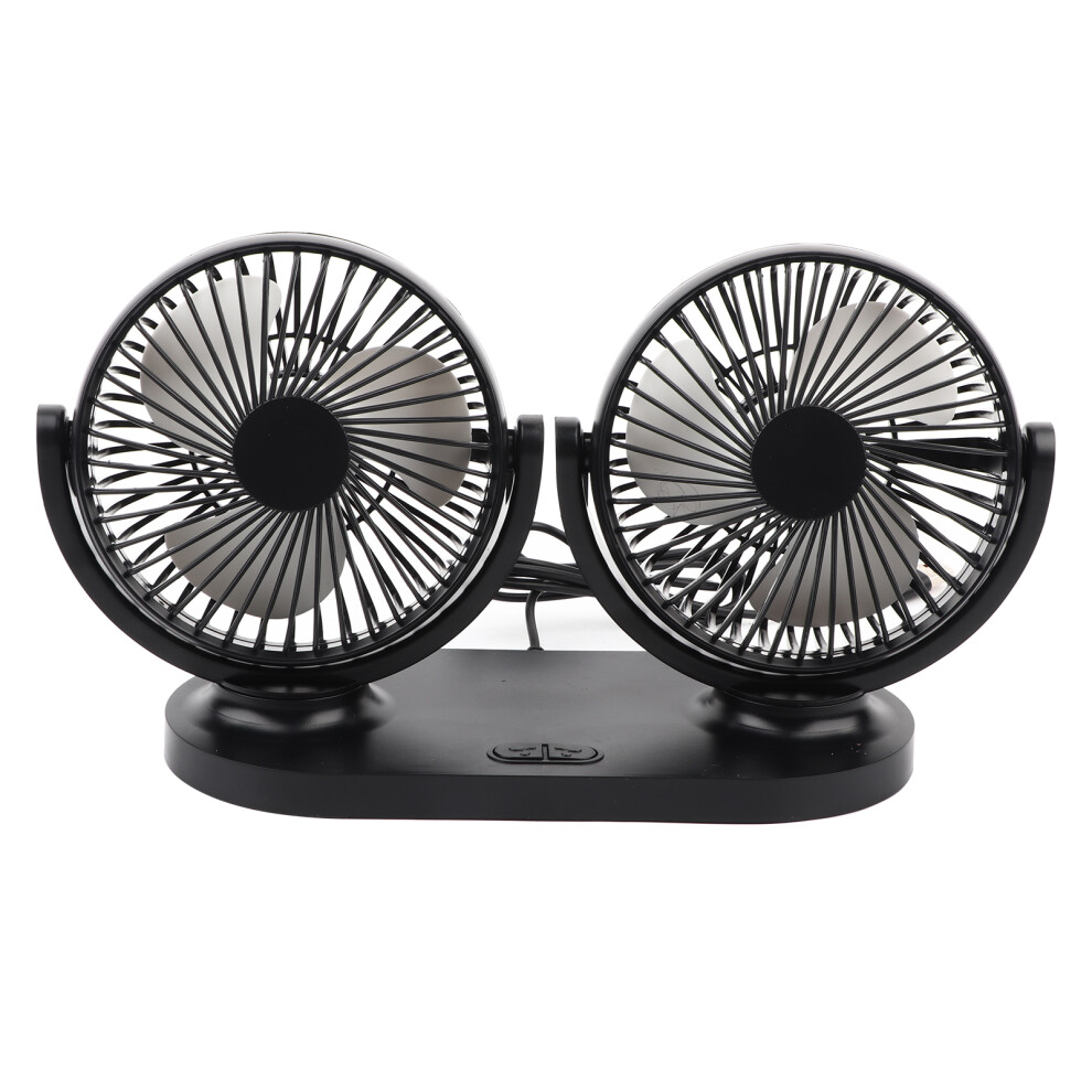 Dual Head Car Cooling Fan12v Portable Air Conditioner With360rotatable Fan Heads Stepless Wind Speed Adjustment And Quick Installation For Trucks 9365509844199