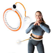 Hula Hoop magnetico con peso, TPE, bianco/arancione, da banco