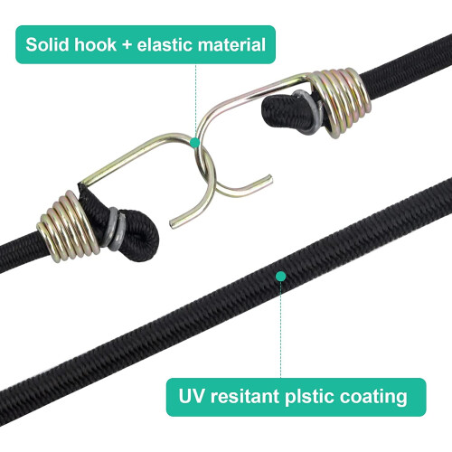 10er-Pack elastische Spanngurte mit Haken, 26,5 cm 2