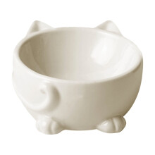 Ceramic Cat-Shaped Pet Bowl 5.51 Inch Elevated for Neck