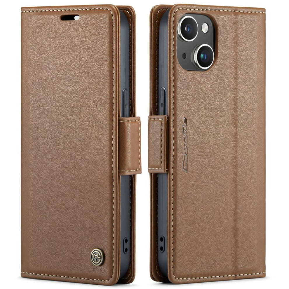 Caseme Leather Wallet Case For Iphone 14 Â Rfid Brown 941196039521