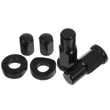 Black Aluminum Motorcycle Tire Valve Rim Lock Nut High Efficiency Sealing for Electric Vehicles and Dirt Bikes, 2 Sets