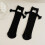 2 Pair Hand-Holding Socks MidTube 80g Black&White 16