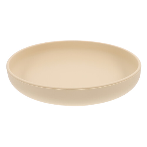 3Pcs Silicone Suction Plates Beige Lightweight Reusable Dinnerware Set 1