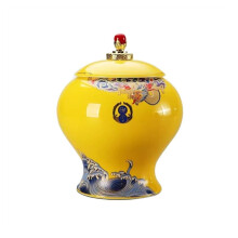 Household Luxury Sealing Canister Black Tea Green Tea Canister Large Storage Jar High-grade Ceramic Ornaments